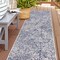 World Rug Gallery Contemporary Geometric Weather Resistant Indoor/Outdoor Runner Rug 2' x 7' Blue 4028BLUE2X7 - alternate 1